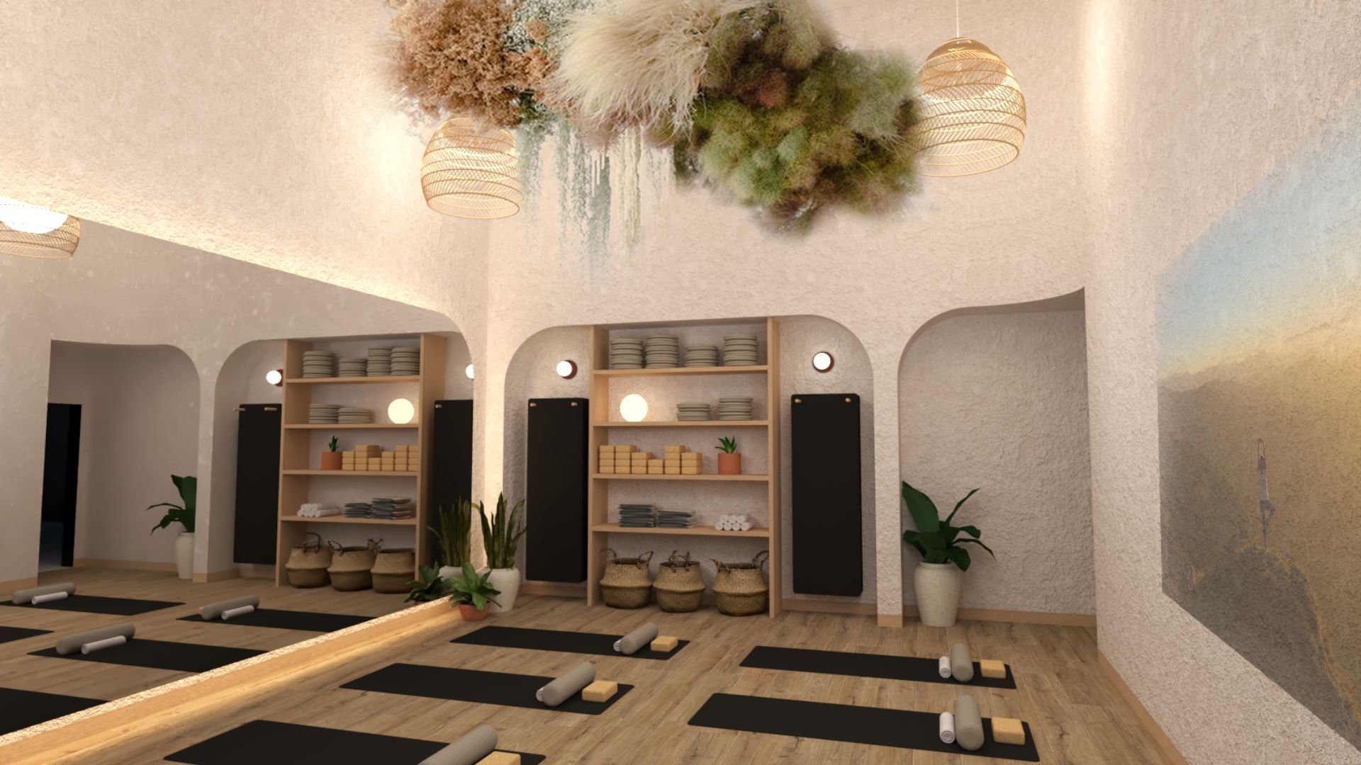 yoga room interior design Silver Lagoon Limited 3D render